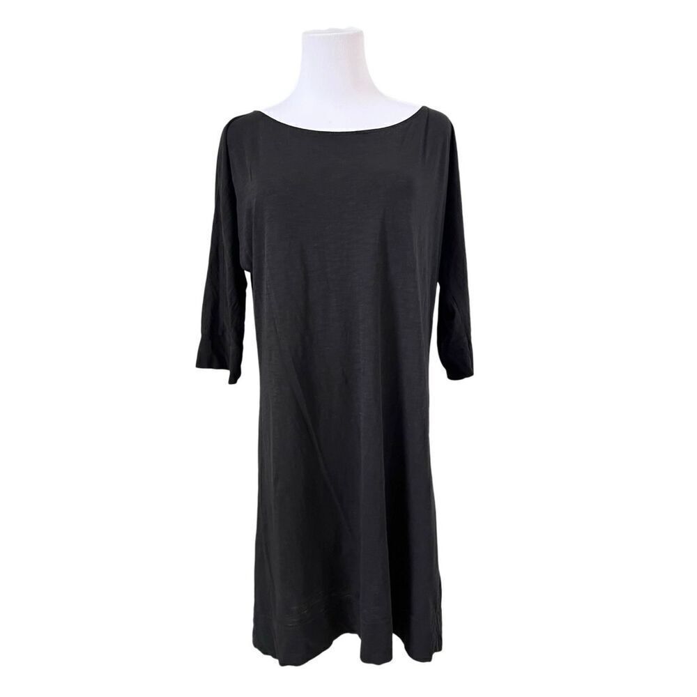 Lilly Pulitzer Marlowe Dress Black Knit Boatneck sz LARGE Modern Mini